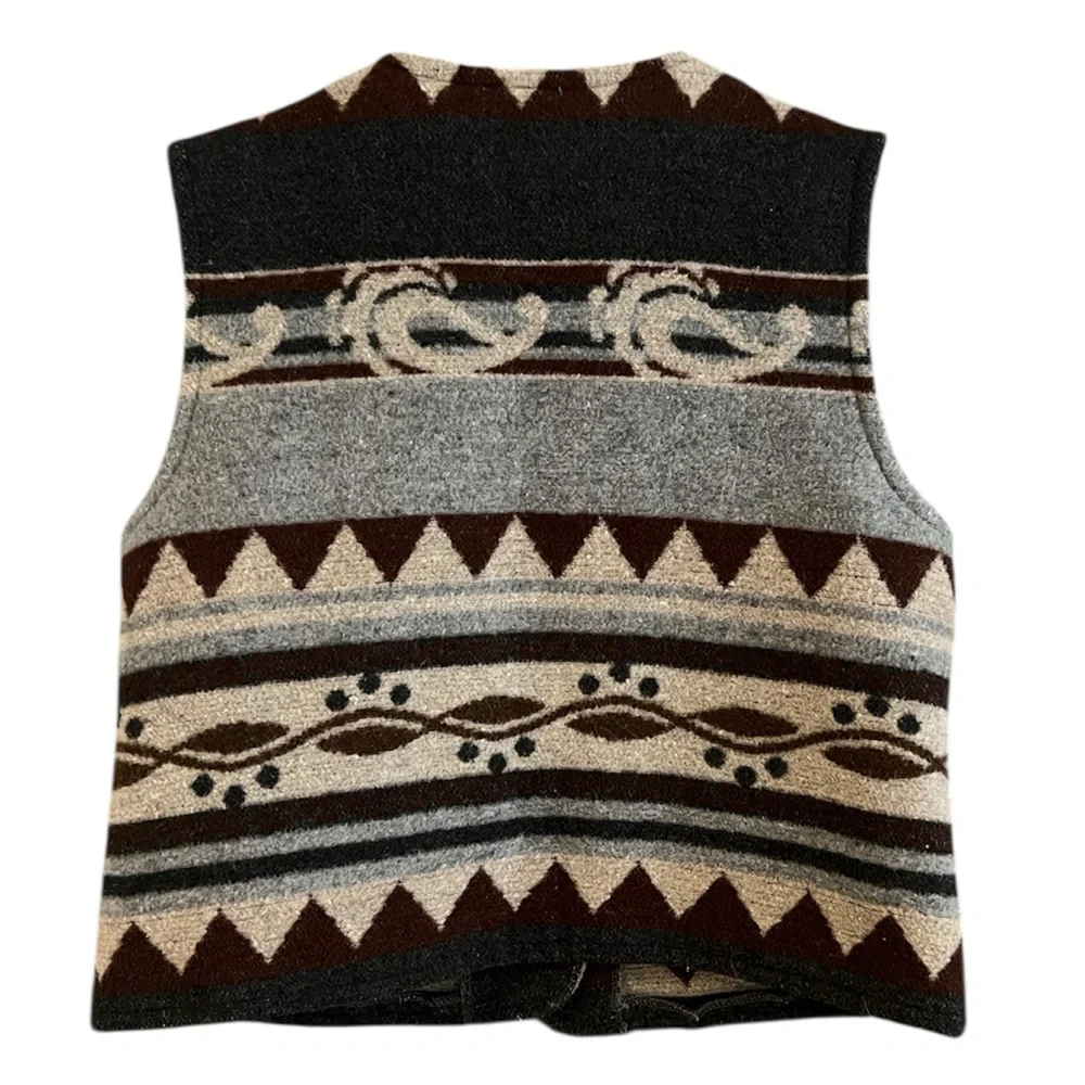 Imperial Connection Vest Wool Blend Navajo Southwestern Design Unisex Size Med - Picture 2 of 5